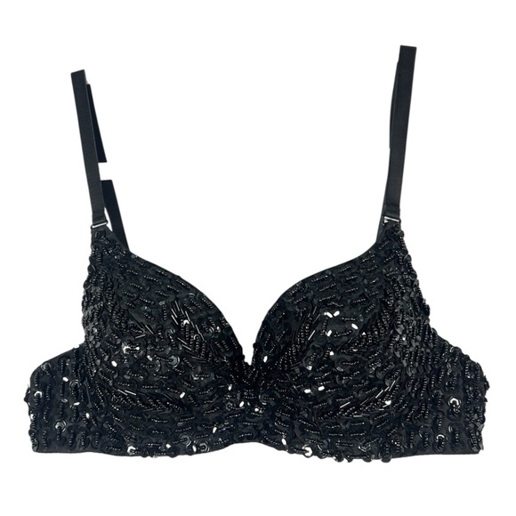 iHeartRaves Black Sequin Bra Size 34B - Picture 3 of 8